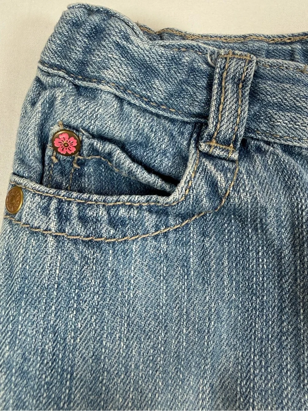 OSHKOSH Girls Bootcut Jeans 4R Y2K‎ Butterfly Embroidered Denim Boho Cottagecore